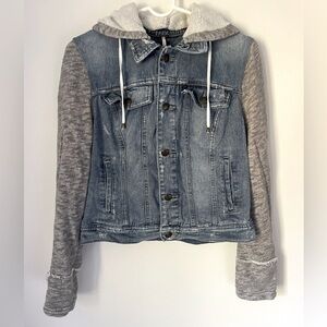 Free People denim jacket with hood